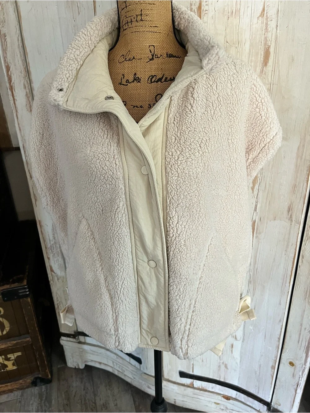 Free People Movement Scout it Out fleece vest in Birch Tree